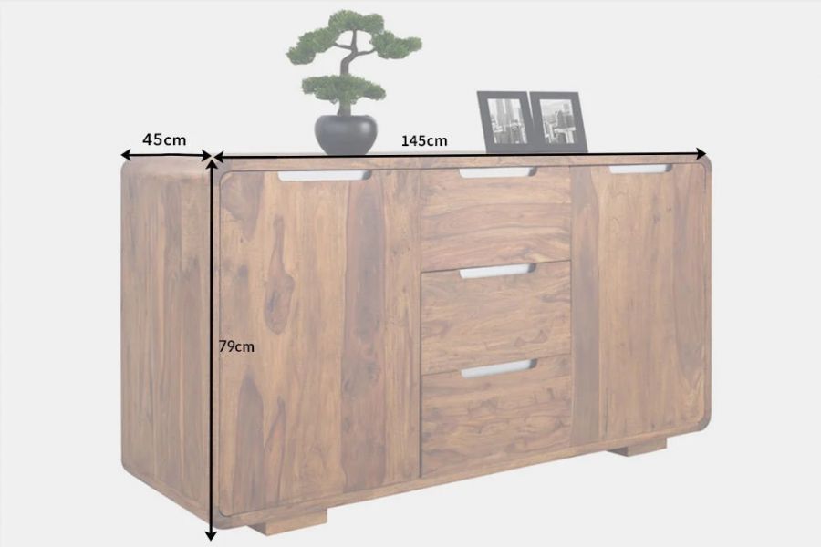Komoda Cube Goa 145 cm sheesham  - Invicta Interior