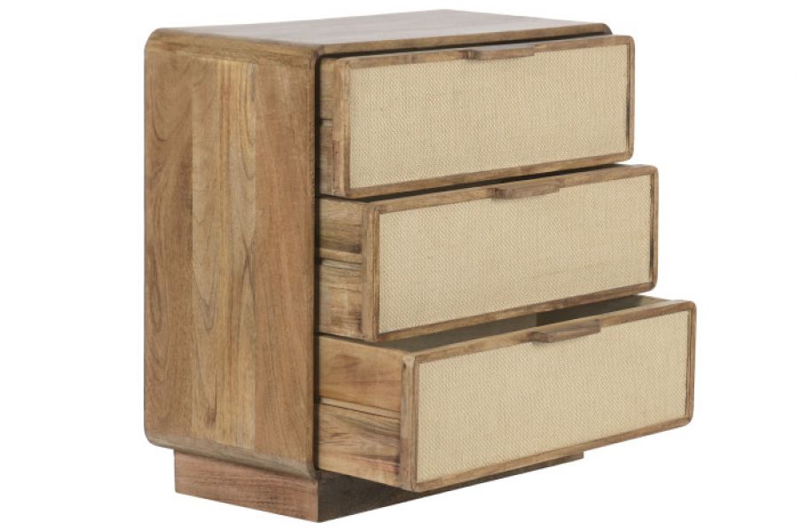 Komoda drewniana Bahia jute 3 szuflady - Item International