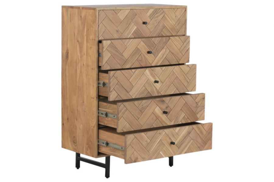 Komoda drewniana Chevron 5 szuflad