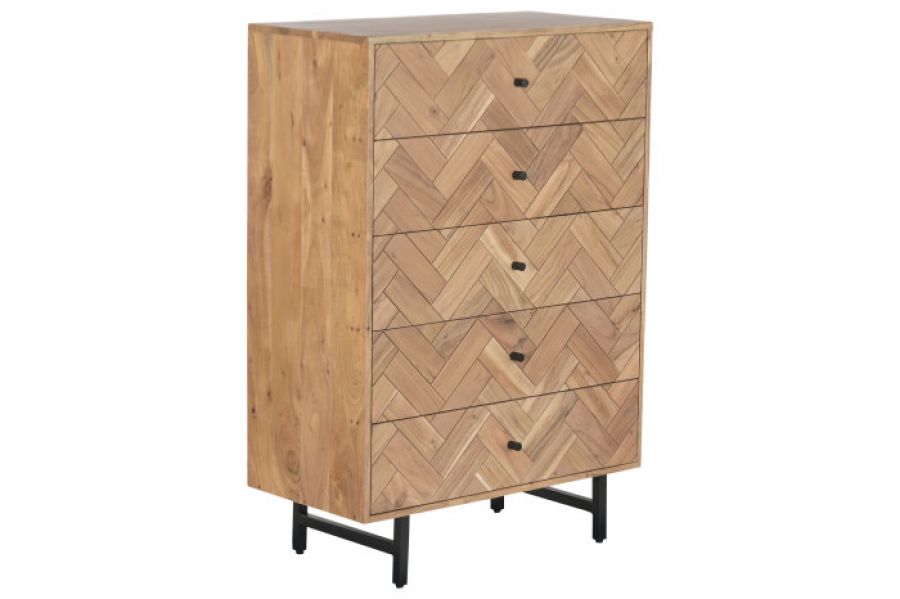 Komoda drewniana Chevron 5 szuflad