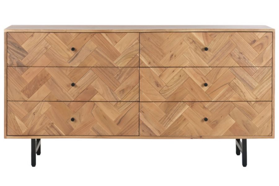 Komoda drewniana Chevron 6 szuflad - Item International