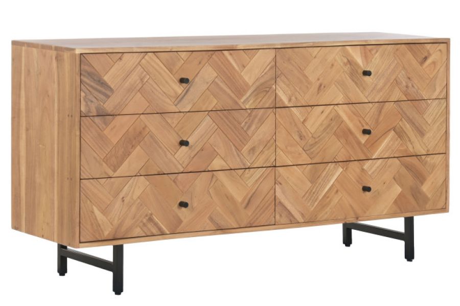 Komoda drewniana Chevron 6 szuflad - Item International