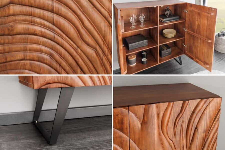 Komoda drewniana Fluid 120 cm - Invicta Interior