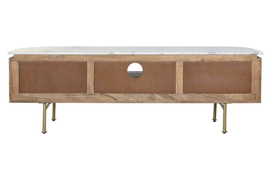 Komoda drewniana Grace RTV z marmurowym blatem 145x48 cm - Item International