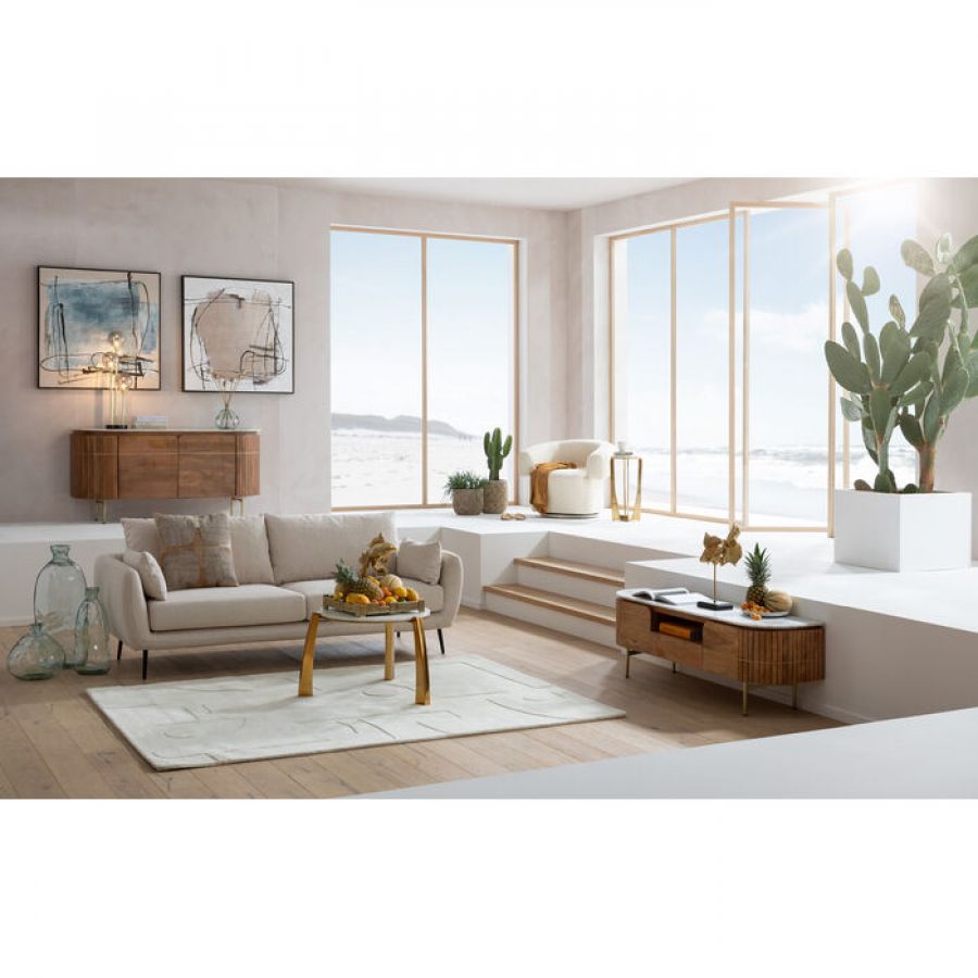 Komoda drewniana Grace RTV z marmurowym blatem 145x48 cm - Kare Design