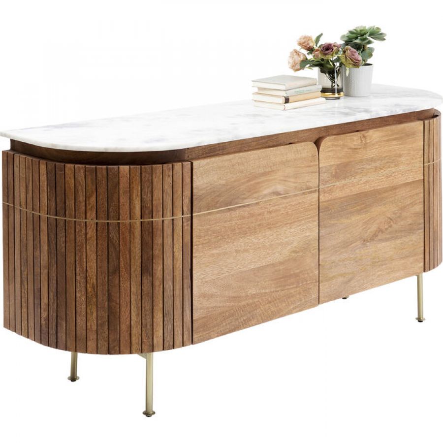 Komoda drewniana Grace z marmurowym blatem 160x78 cm - Kare Design