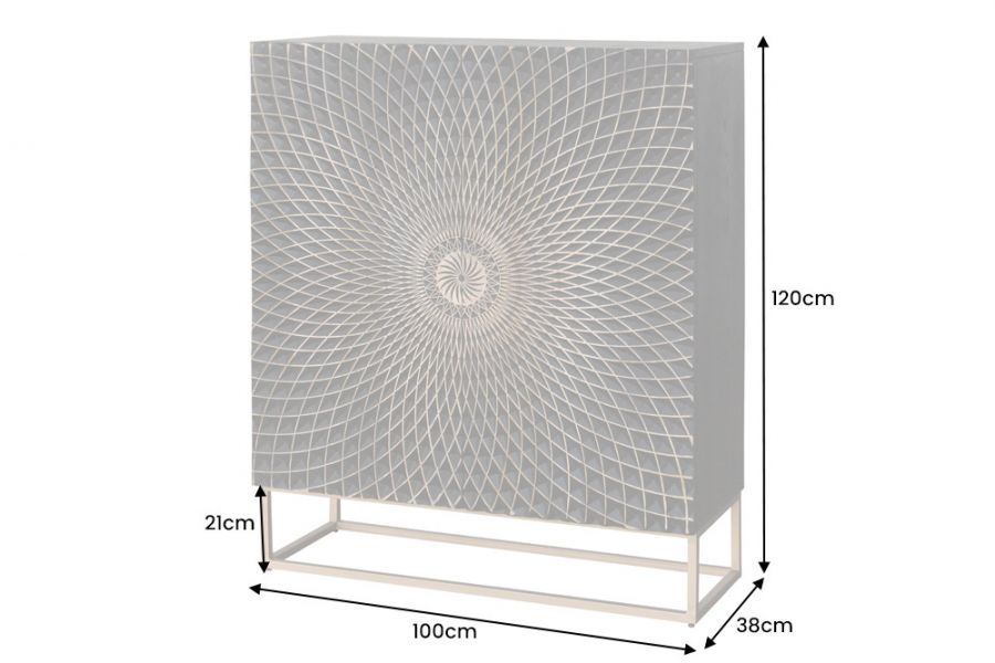 Komoda drewniana Illusion 120 cm drewno mango czarna - Invicta Interior