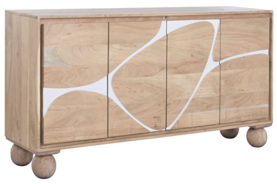 Komoda drewniana Japandi Modern na nogach kulach