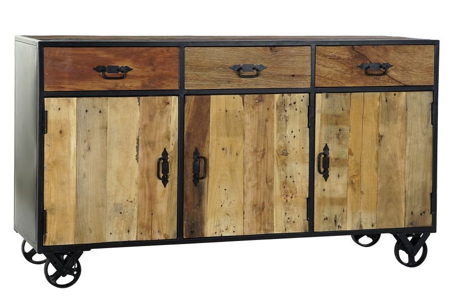 Komoda drewniana Loft na kółkach - Item International