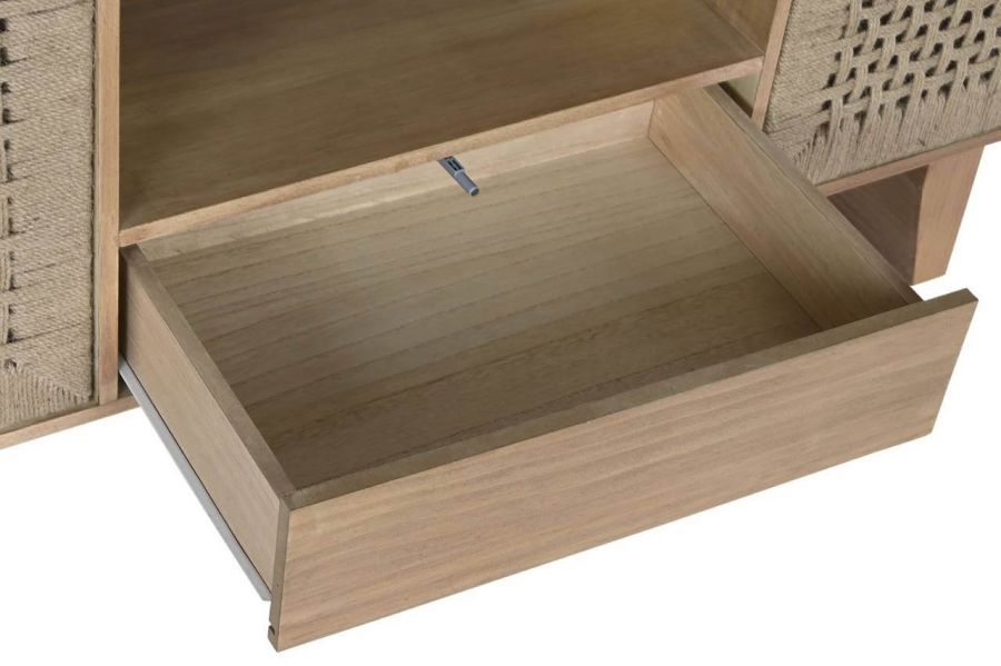 Komoda drewniana Organic szafka RTV w stylu eko z jutą  - Item International