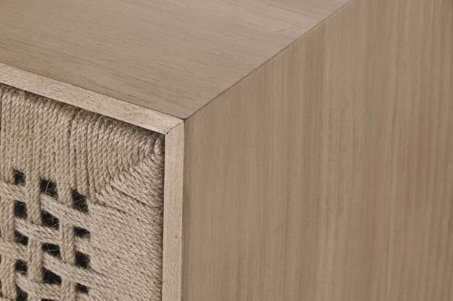 Komoda drewniana Organic szafka RTV w stylu eko z jutą  - Item International