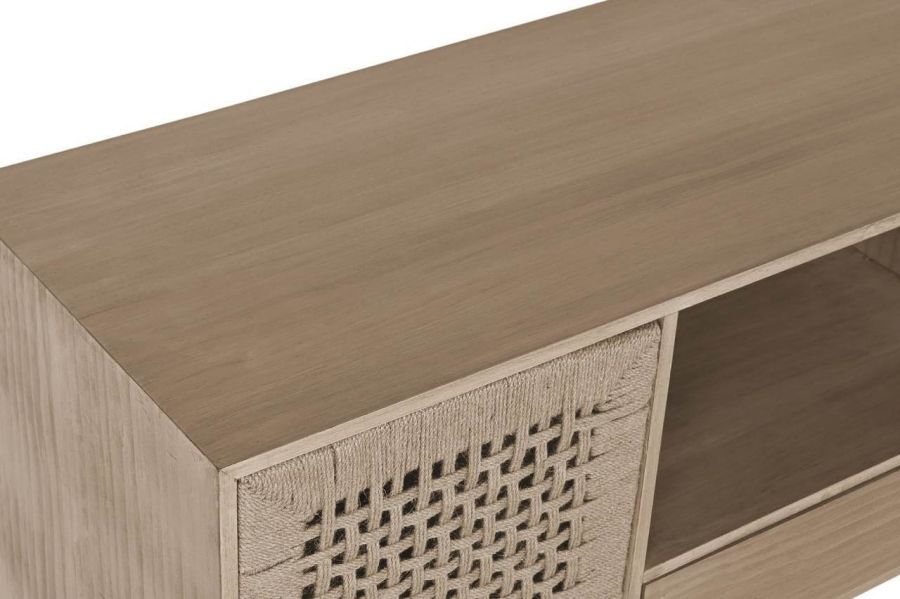 Komoda drewniana Organic szafka RTV w stylu eko z jutą  - Item International