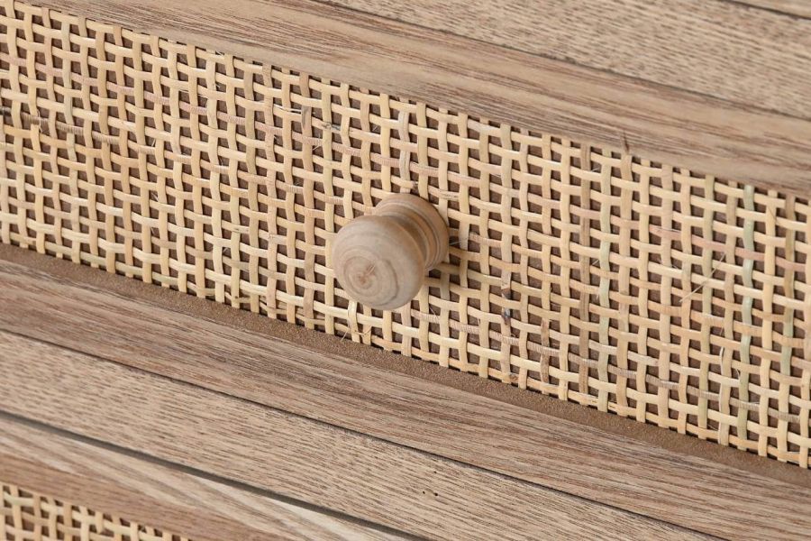 Komoda drewniana Rattan collection z 6 szufladami - Item International