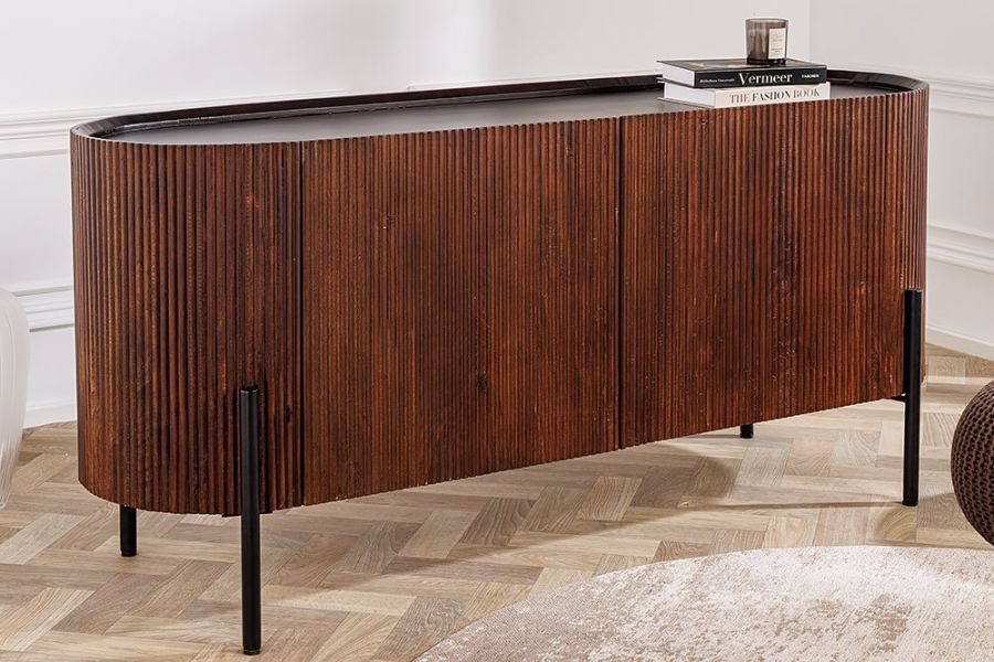 Komoda drewniana retro Gatsby 150 cm ciemny brąz - Invicta Interior