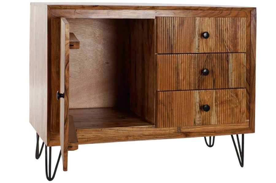 Komoda drewniana Retro look drewno akacjowe 100 cm - Item International