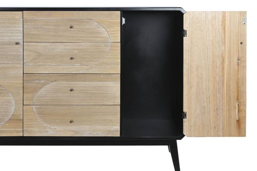 Komoda drewniana Retro round czarna - Item International