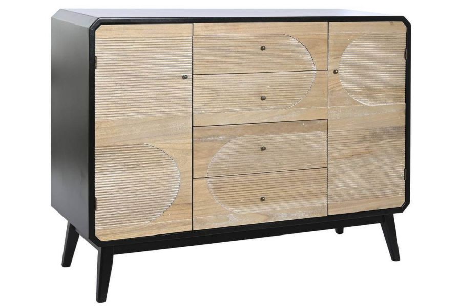Komoda drewniana Retro round czarna - Item International