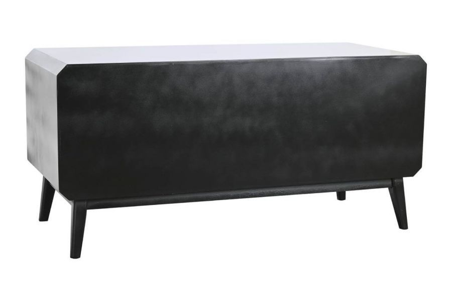 Komoda drewniana RTV Retro round czarna - Item International