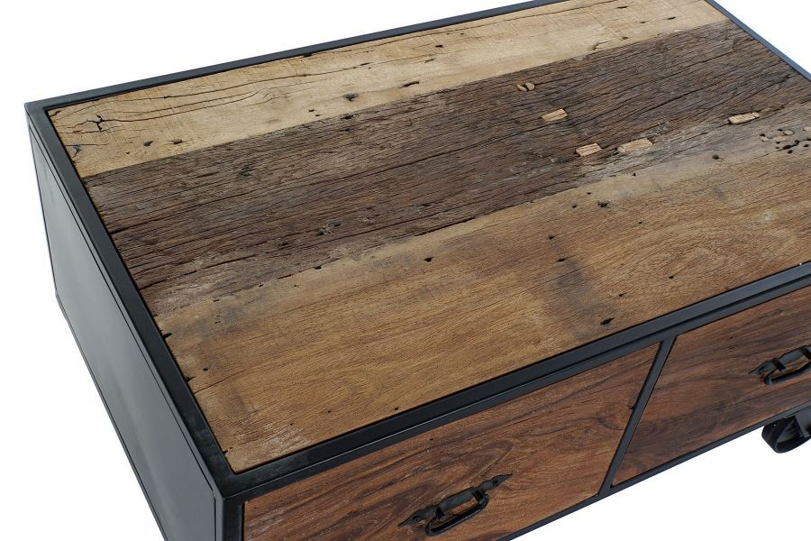 Komoda drewniana stolik Loft na kółkach