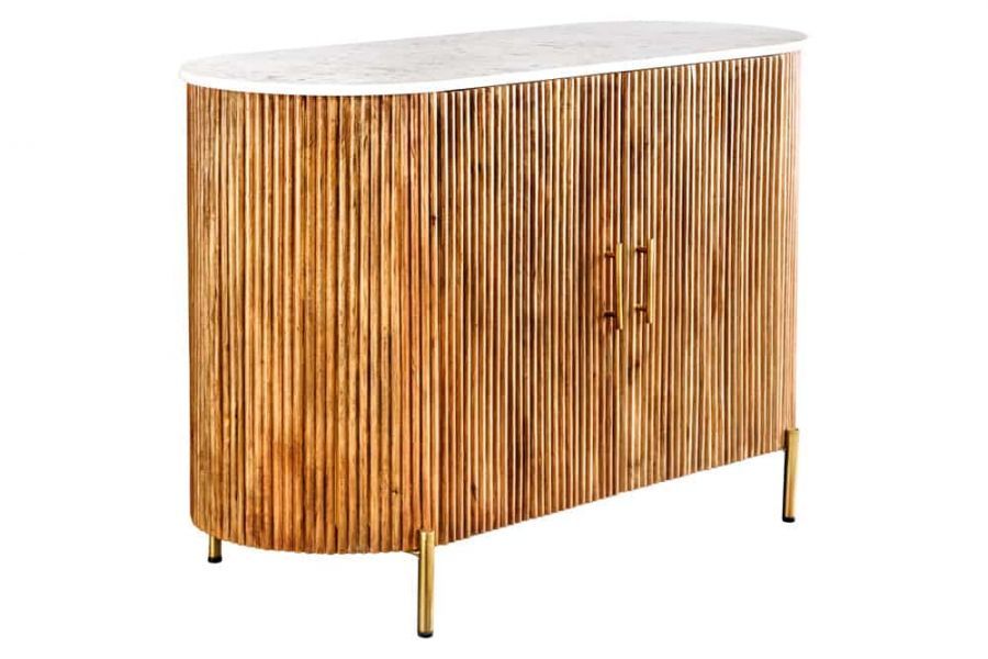 Komoda drewniana Tres Chic marmurowy blat 102 cm - Invicta Interior