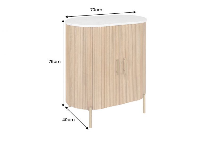 Komoda drewniana Tres Chic marmurowy blat 70 cm - Invicta Interior