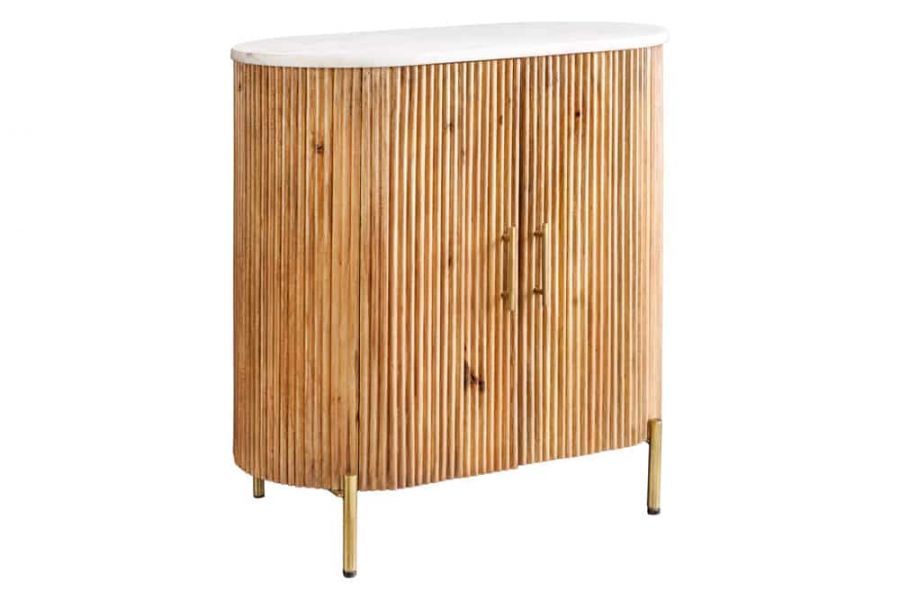 Komoda drewniana Tres Chic marmurowy blat 70 cm - Invicta Interior