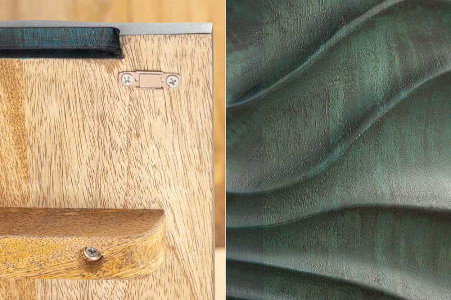Komoda drewniana Wave Lagoon 160 cm drewno mango turkusowa  - Item International