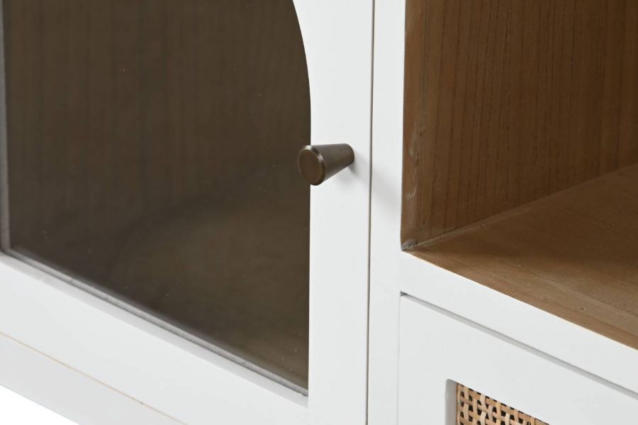 Komoda drewniana Windows biała z plecionką wiedeńską RTV - Item International