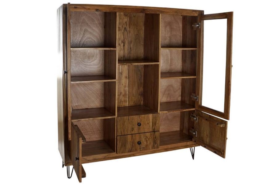Komoda drewniana witryna Retro look drewno akacjowe - Item International