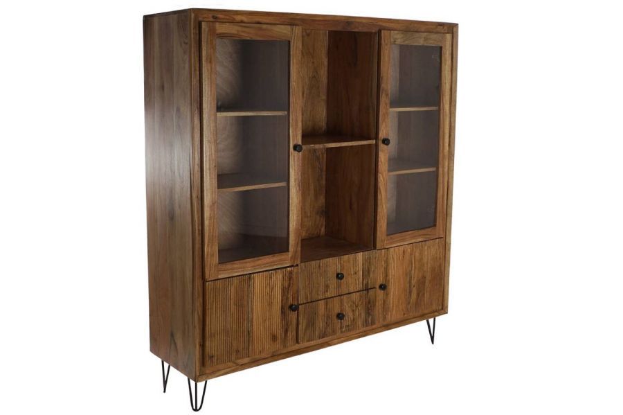 Komoda drewniana witryna Retro look drewno akacjowe - Item International