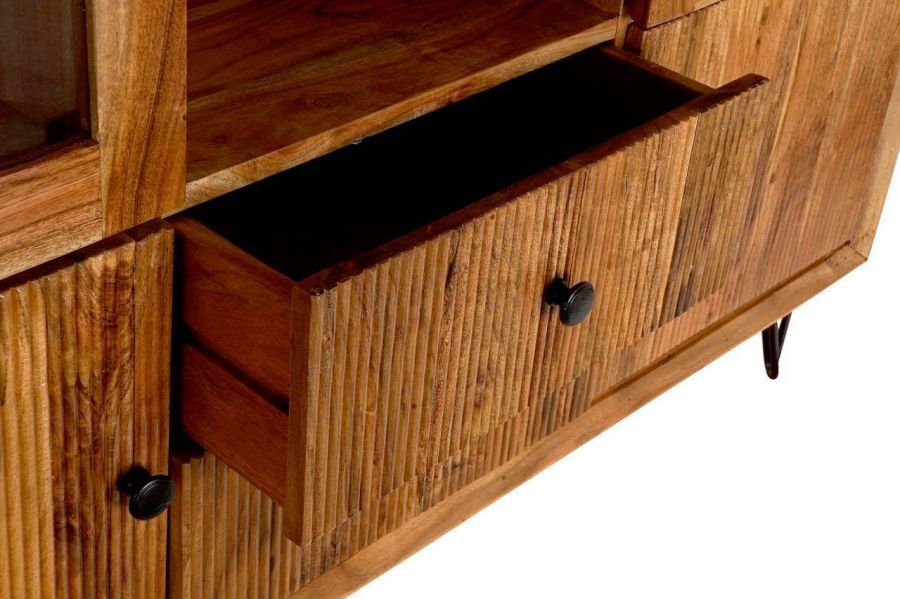 Komoda drewniana witryna Retro look drewno akacjowe - Item International