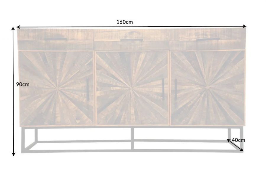 Komoda drewniana Wood Art 160 cm - Invicta Interior