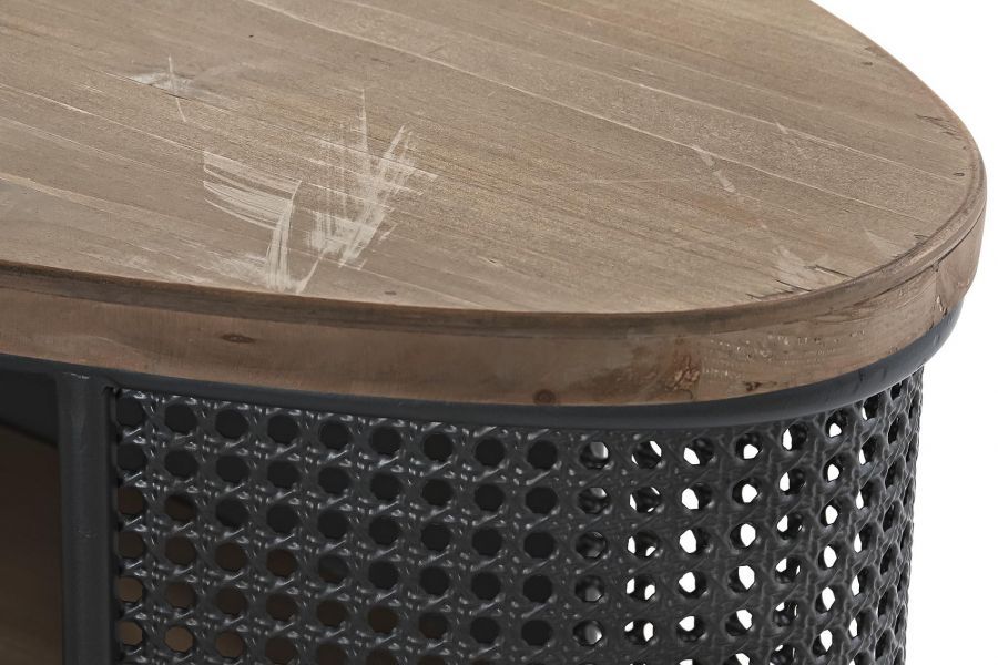 Komoda Fashion Bottle czarna RTV pod TV z plecionką wiedeńską - Item International