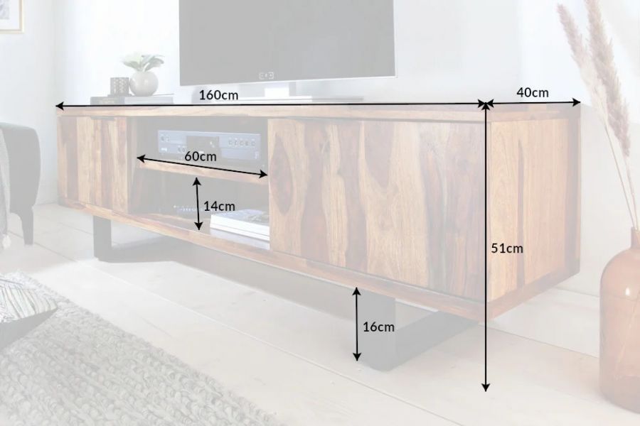 Komoda Fire & Earth szafka RTV pod TV drewno sheesham - Invicta Interior