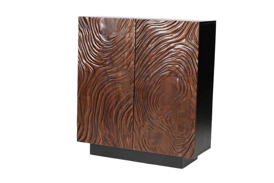 Komoda Fluid 110 cm brązowa z drewna akacjowego - Invicta Interior