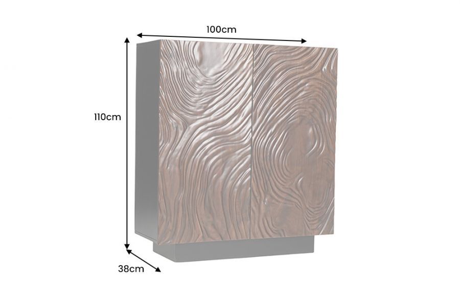 Komoda Fluid 110 cm brązowa z drewna akacjowego - Invicta Interior