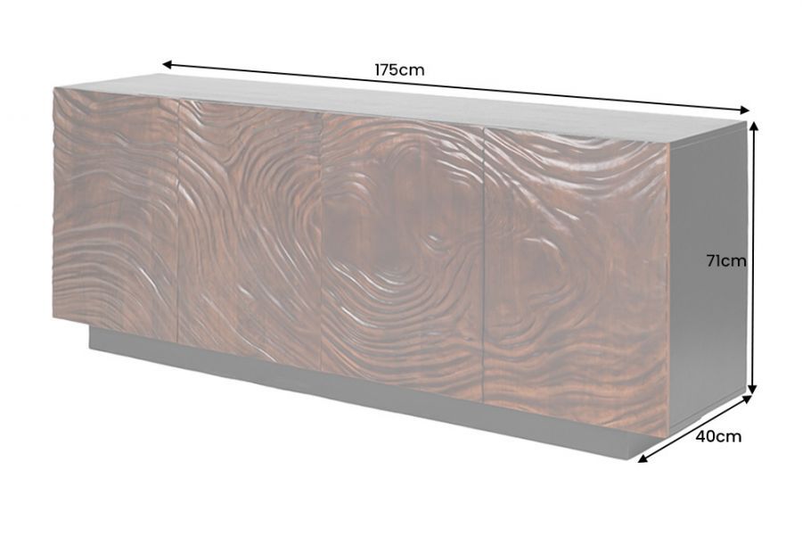 Komoda Fluid 175 cm brązowa z drewna akacjowego  - Invicta Interior