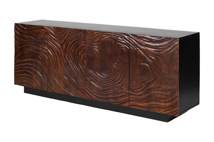 Komoda Fluid 175 cm brązowa z drewna akacjowego  - Invicta Interior