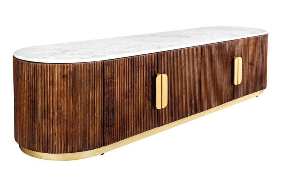 Komoda Gatsby drewno mango 170 cm biały marmur - Invicta Interior