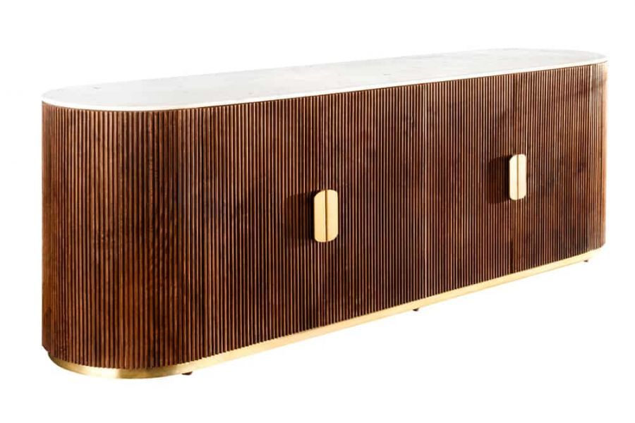 Komoda Gatsby drewno mango 180 cm biały marmur - Invicta Interior