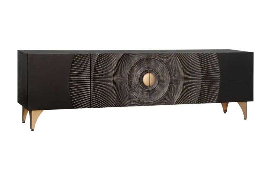 Komoda Golden Sunset drewniana mango RTV pod TV 180 cm  - Invicta Interior
