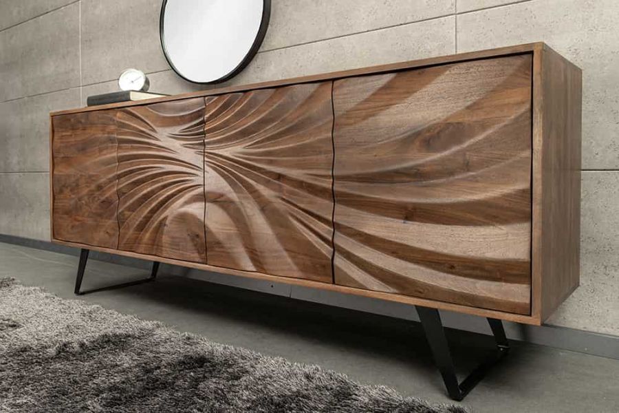 Komoda Hurricane drewno akacjowe brązowa 175 cm  - Invicta Interior