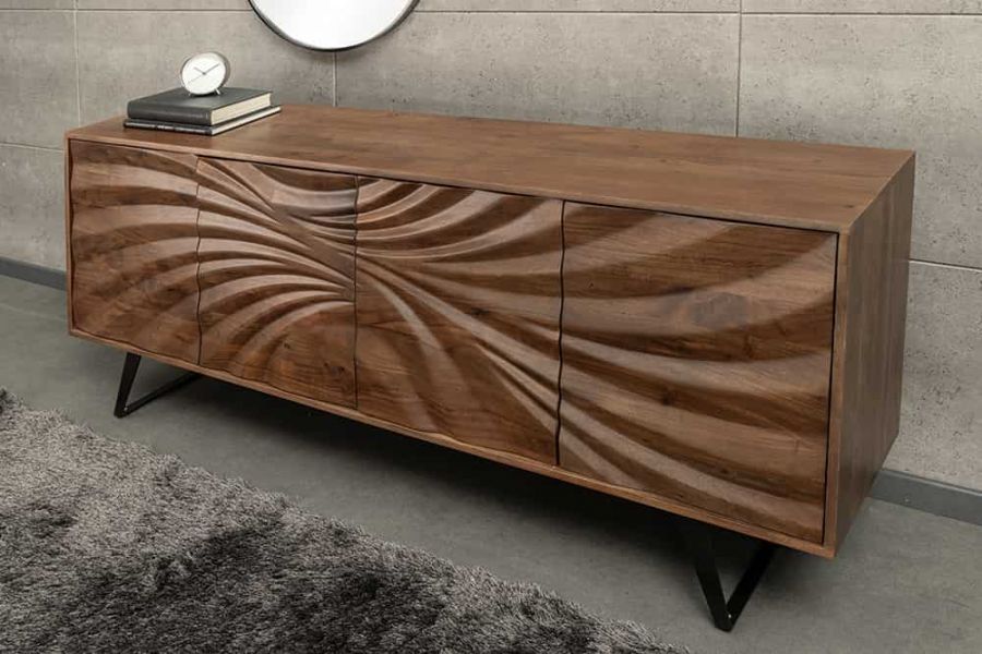 Komoda Hurricane drewno akacjowe brązowa 175 cm  - Invicta Interior