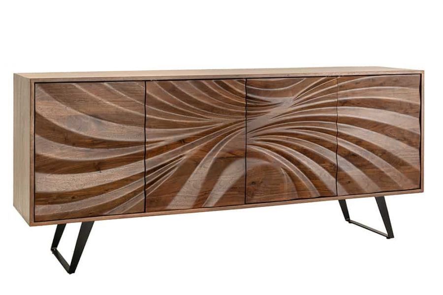 Komoda Hurricane drewno akacjowe brązowa 175 cm  - Invicta Interior
