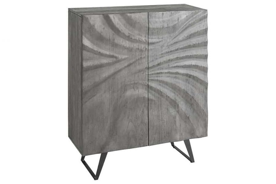 Komoda Hurricane drewno akacjowe szara 120 cm - Invicta Interior