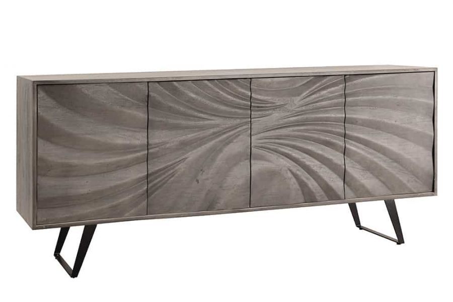 Komoda Hurricane drewno akacjowe szara 175 cm  - Invicta Interior