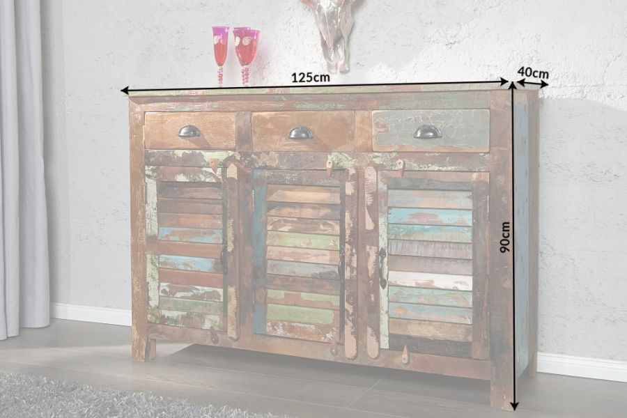 Komoda Jakarta 125 cm drewno recyklingowane  - Invicta Interior