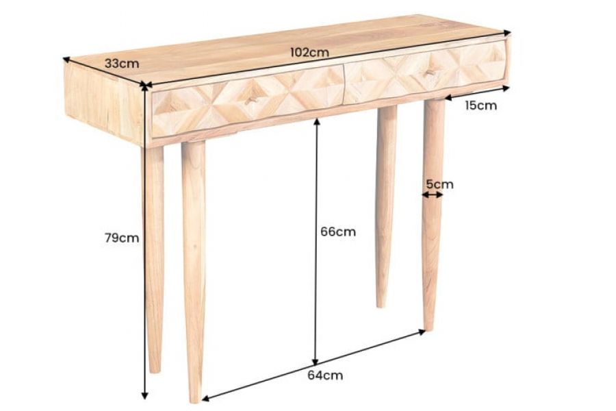 Komoda konsola Alpine retro 100 cm drewno akacjowe  - Invicta Interior