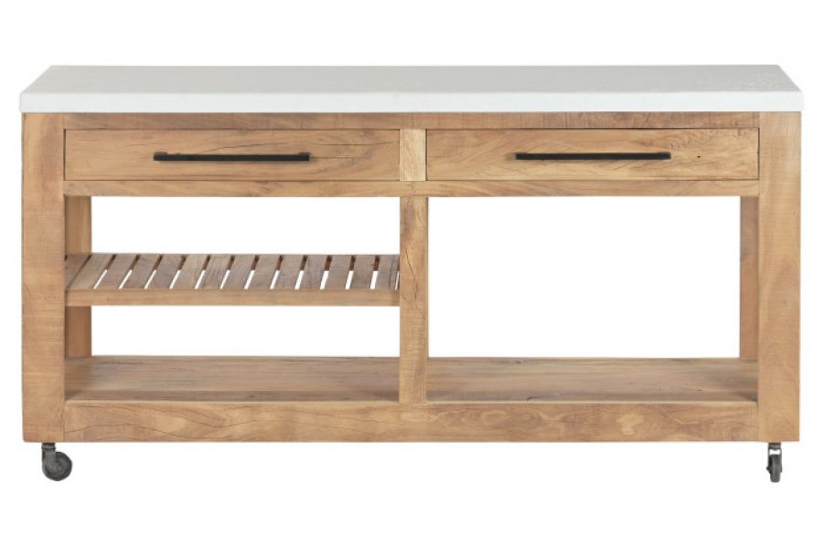 Komoda kuchenna wyspa Santorini wood drewniana biała