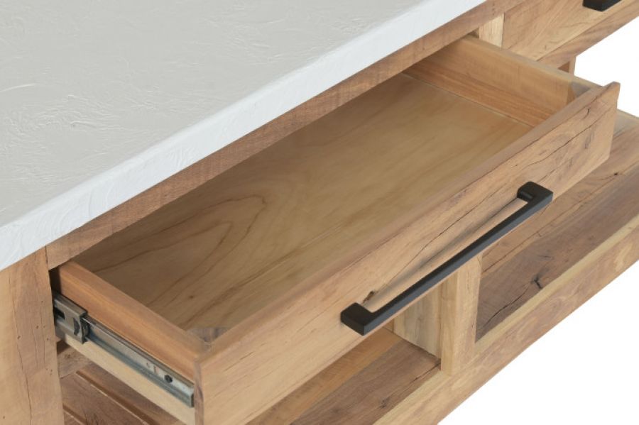 Komoda kuchenna wyspa Santorini wood drewniana biała